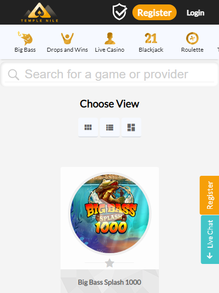 Temple Nile Casino Mobile screenshot
